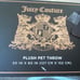 Juicy Couture Plush Pet Throw Blanket Paw Crown Charcoal