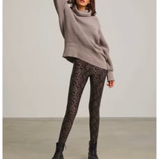 Commando Leggings Faux Leather Snake Skin Black /Gray Large