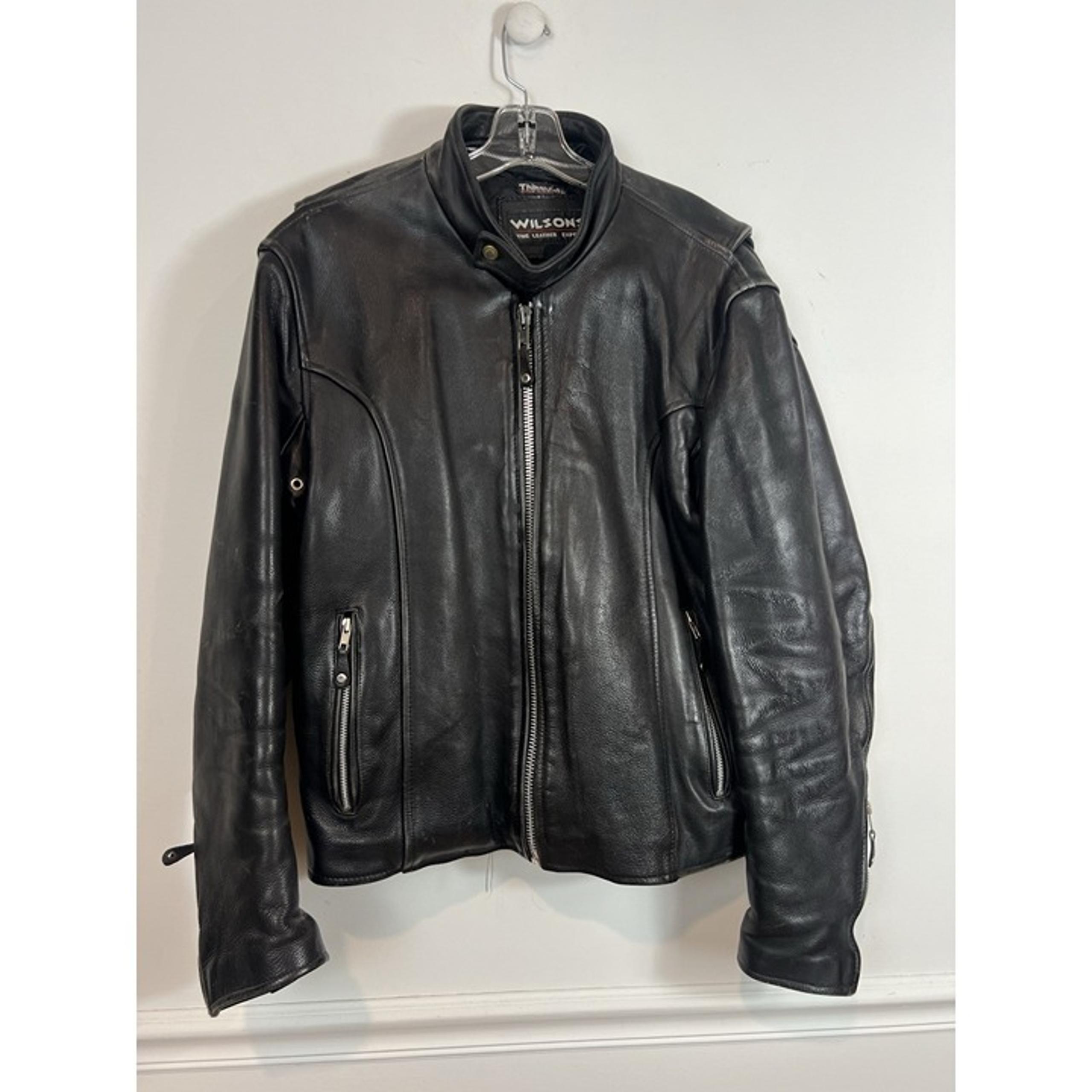 Wilsons Vintage 80s 90s Thinsulate Retro Riding Moto Jacket Black Men’s Large