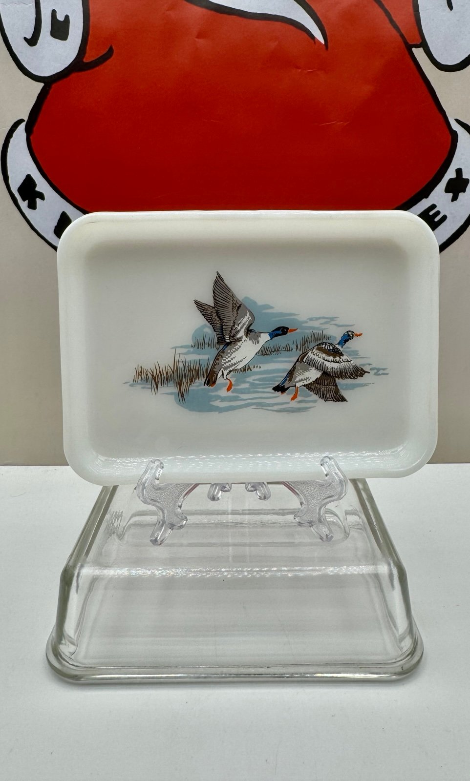 Vintage JAJ Pyrex Wildfowl Butter Dish