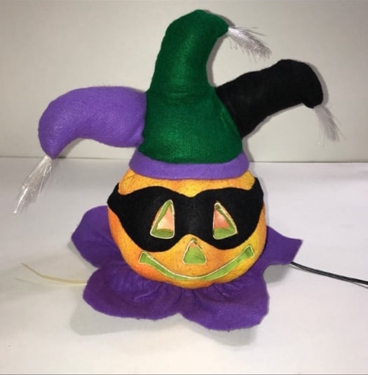 Halloween Fiber Optic Pumpkin Harlequin
