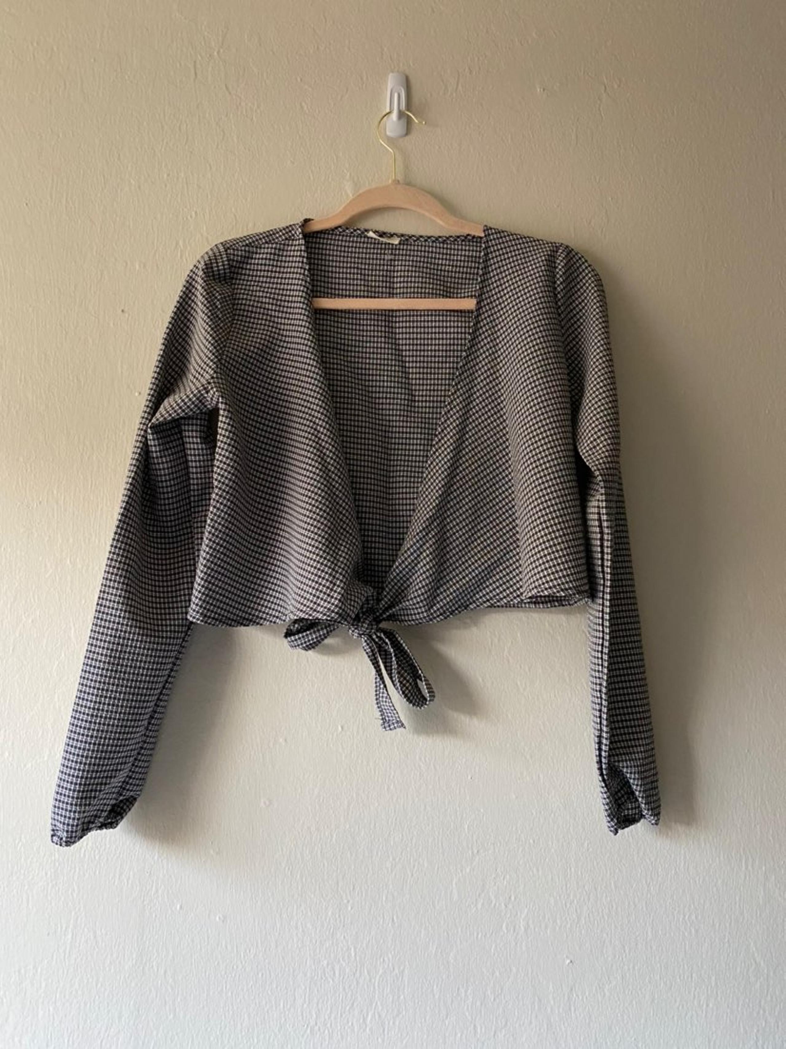 Plaid wrap top