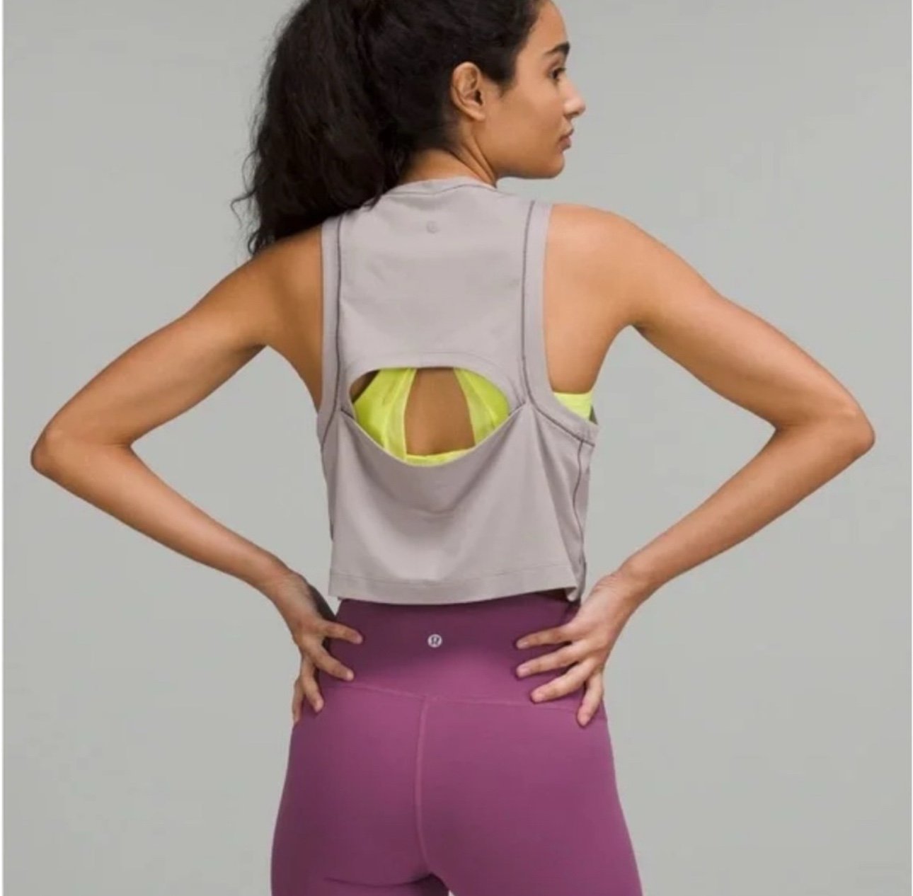 Lululemon cropped open back tank