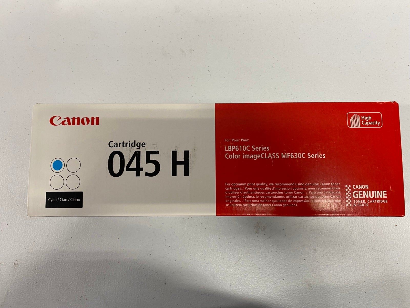 Genuine Canon 045 Cyan toner cartridge