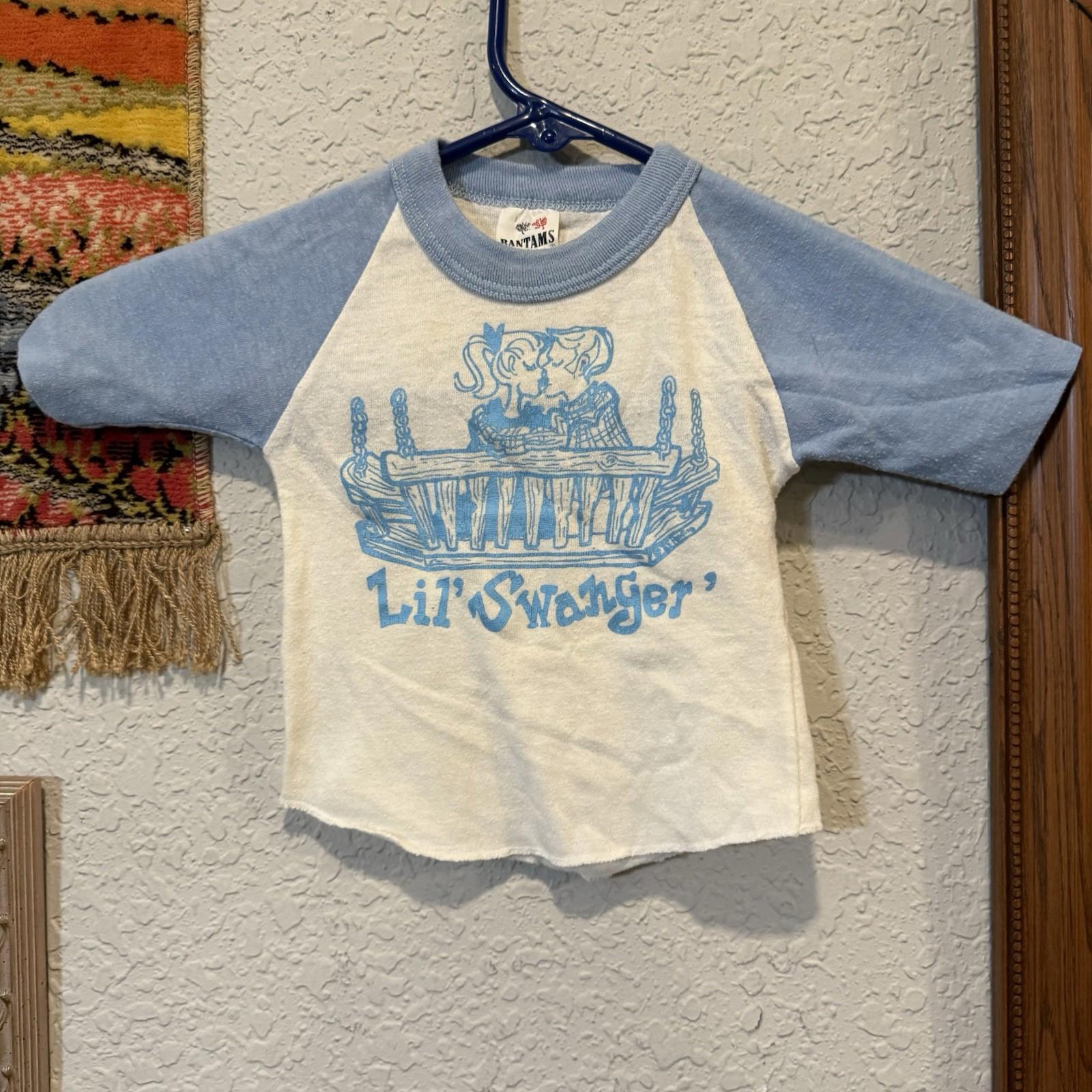 Vintage 70s RARE Lil Swanger Funny Kids Sex Shirt Size T-1