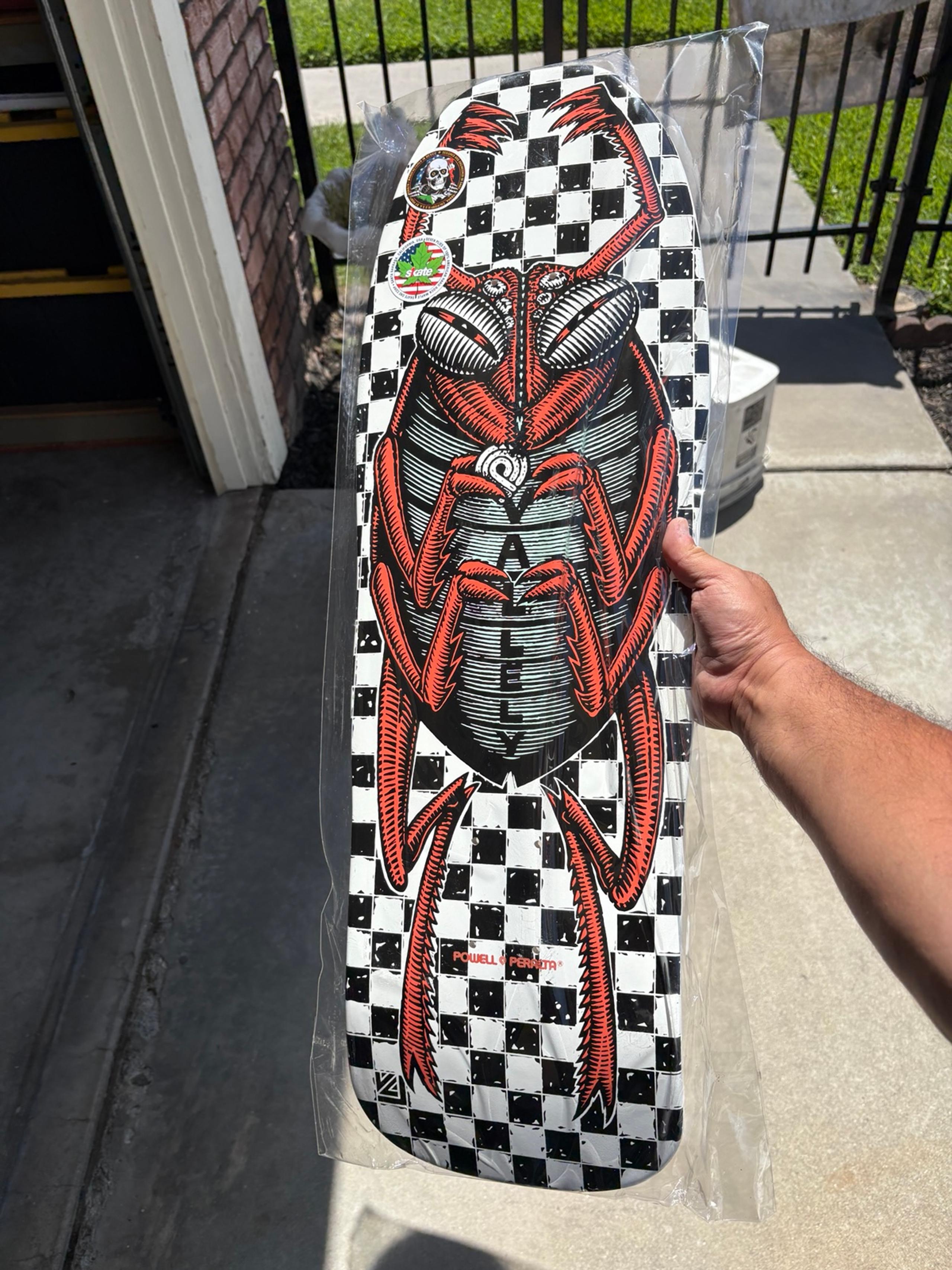 Powell Peralta Mike Vallely Bug Reissue Skateboard Deck white checker - 10 x 30.