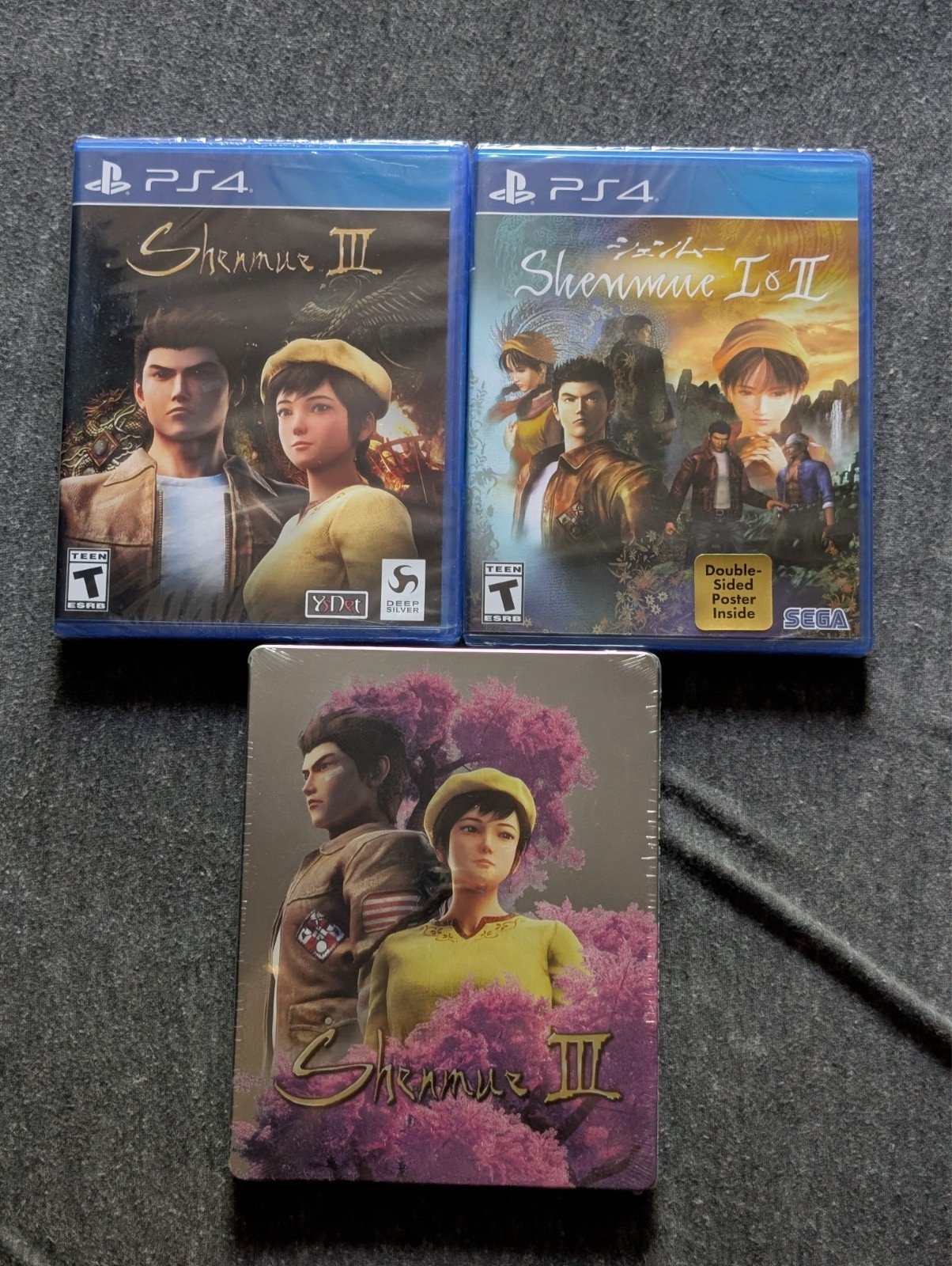 Shenmue I 1 & II 2 + Shenmue III 3 w/ Steelbook - Playstation 4 PS4 LOT - NEW