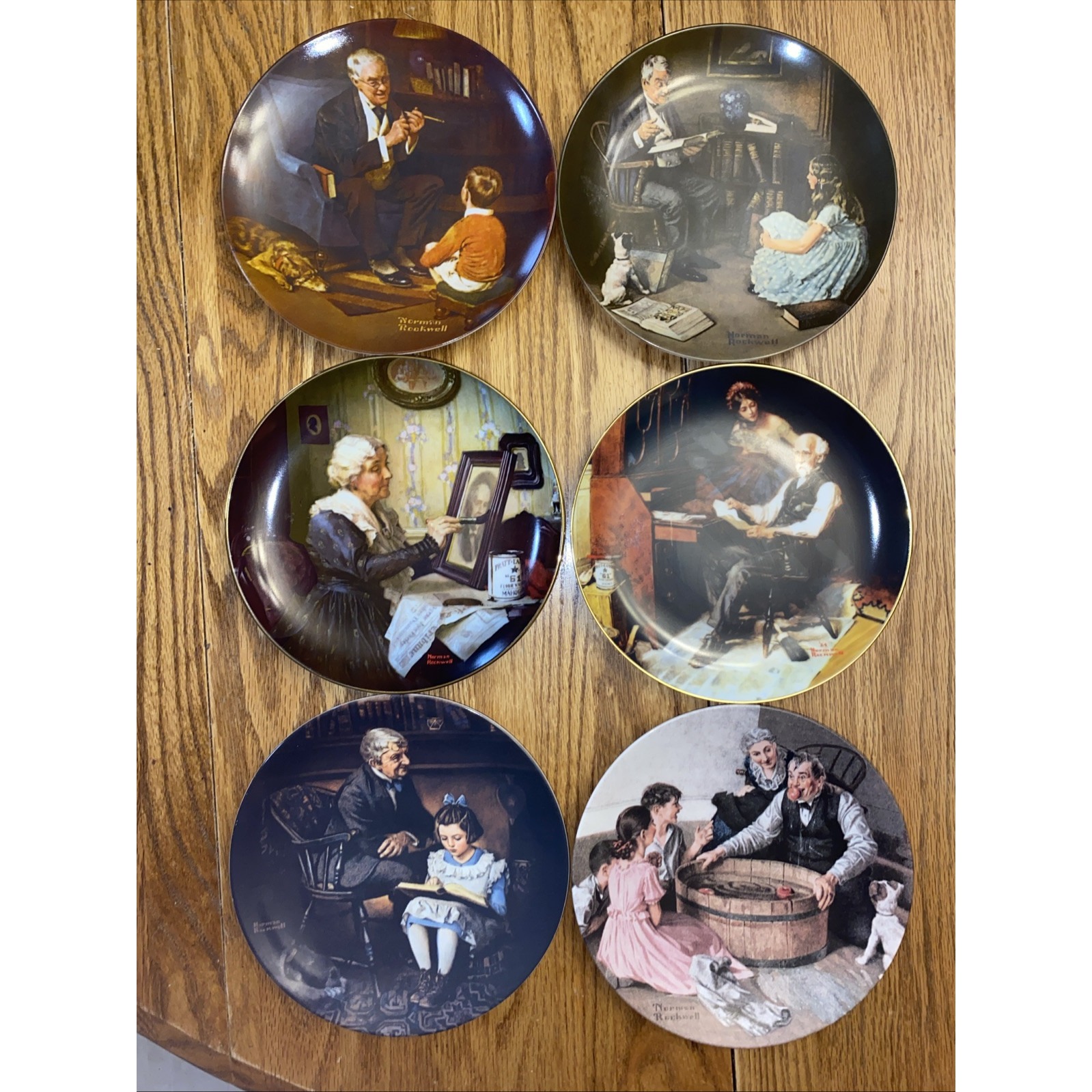 6 Vintage collectible Limited Edition Norman Rockwell Plates-Ships Free