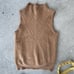 Elle Tahari Natalia Ribbed Knit Merino Wool Sleeveless Sweater Carmel XS/S