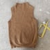 Elle Tahari Natalia Ribbed Knit Merino Wool Sleeveless Sweater Carmel XS/S