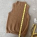 Elle Tahari Natalia Ribbed Knit Merino Wool Sleeveless Sweater Carmel XS/S