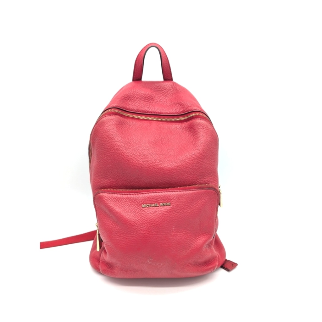 Michael Kors Red Pebble Leather Wythe Backpack