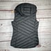 Eddie Bauer Women's Gray Down Puffer Vest Size XS with Removable Faux Fur READ
