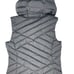 Eddie Bauer Women's Gray Down Puffer Vest Size XS with Removable Faux Fur READ