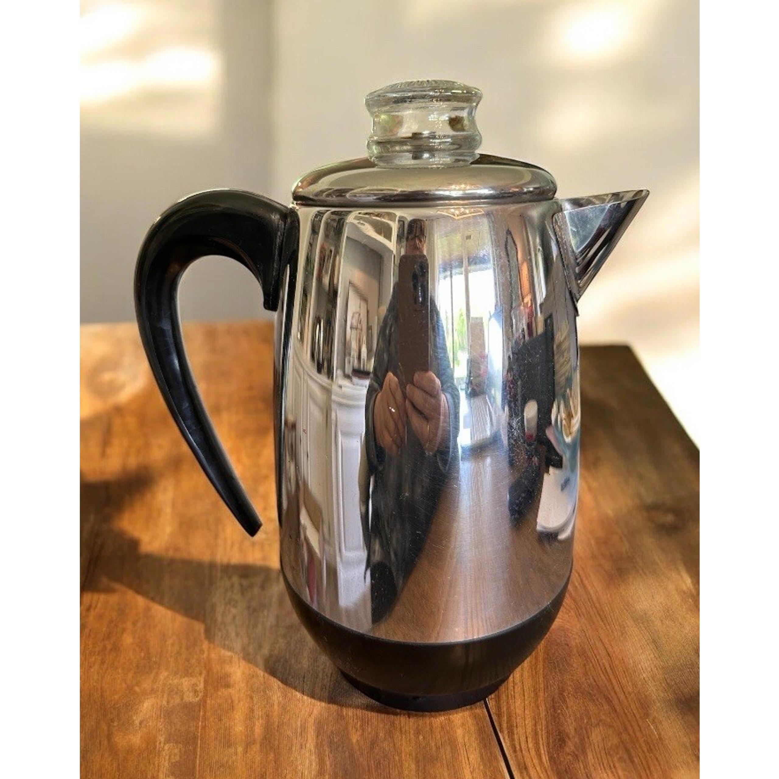 Vintage Farberware Superfast Model 138 2-8 Cup Percolator Coffee Maker Tested B