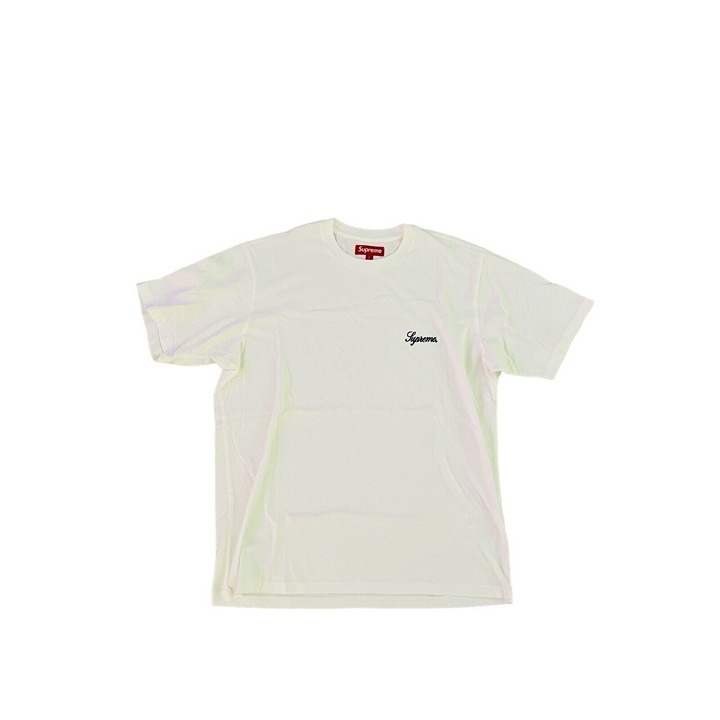 Supreme Mens Script Wash Top T-Shirt White Size L