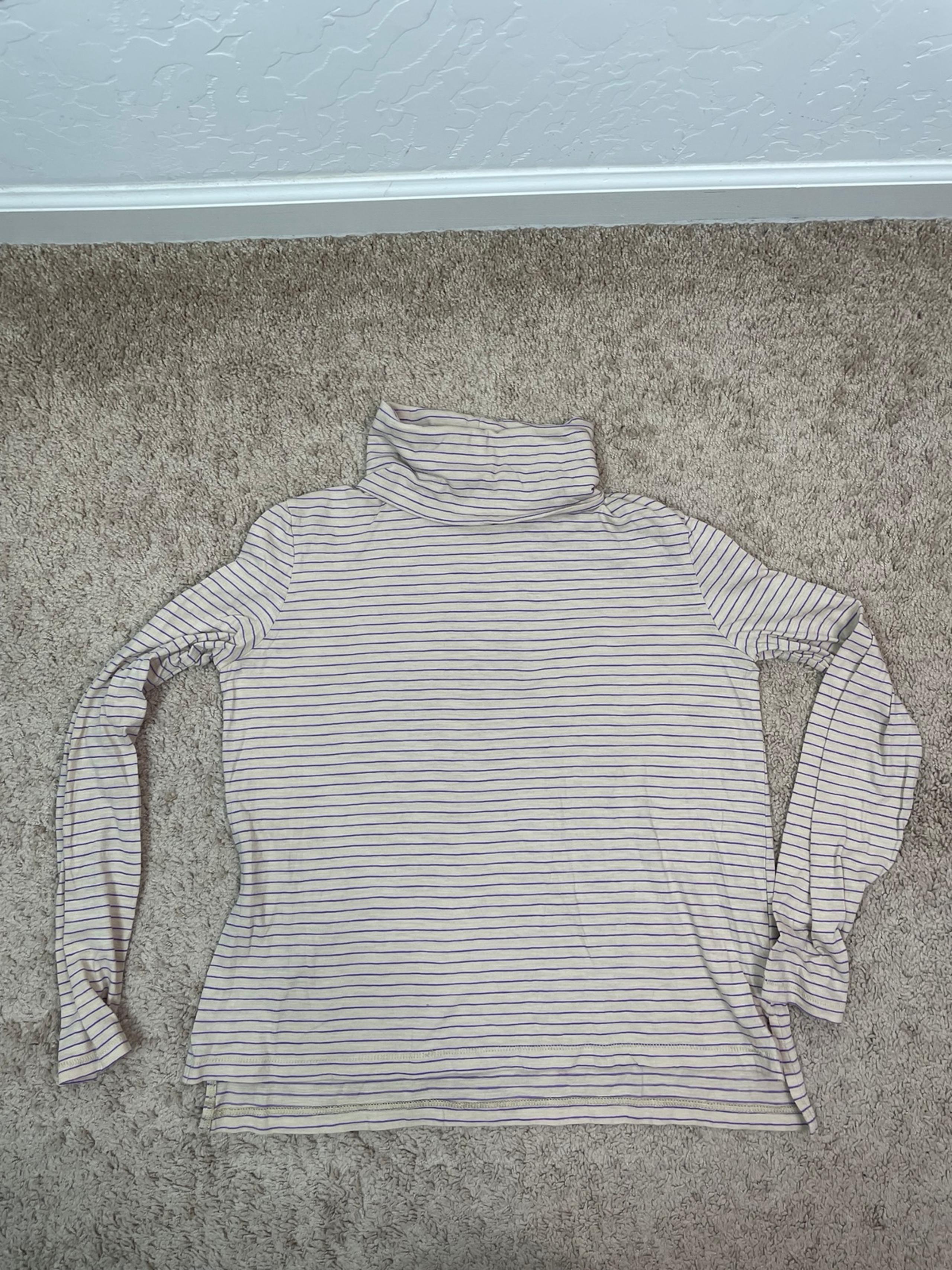 Madewell Turtleneck With Purple Stripes