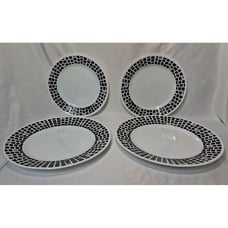 Corelle Plates, Luncheon & Dinner, Precious Colors ONYX BLACK Mosaic Tiles,