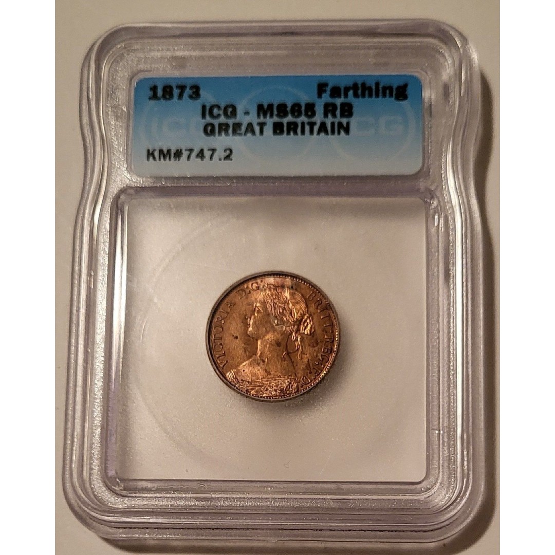 Great Britain Victoria 1873 Farthing MS65 RB ANACS