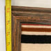 80's Southwest theme diamond tapestry needlepoint framed art orange black 16