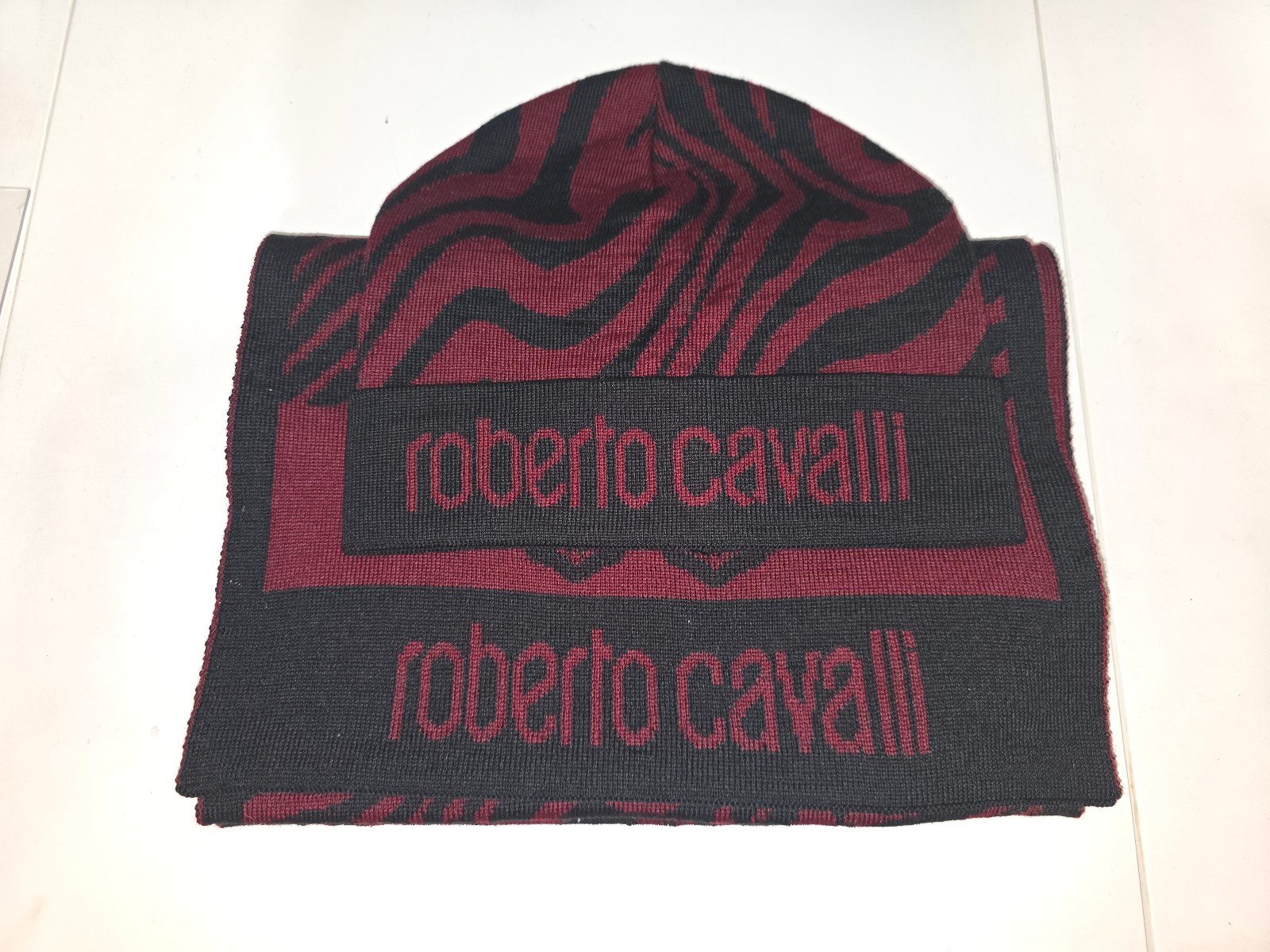 Roberto Cavalli Beanie and Scarf Set