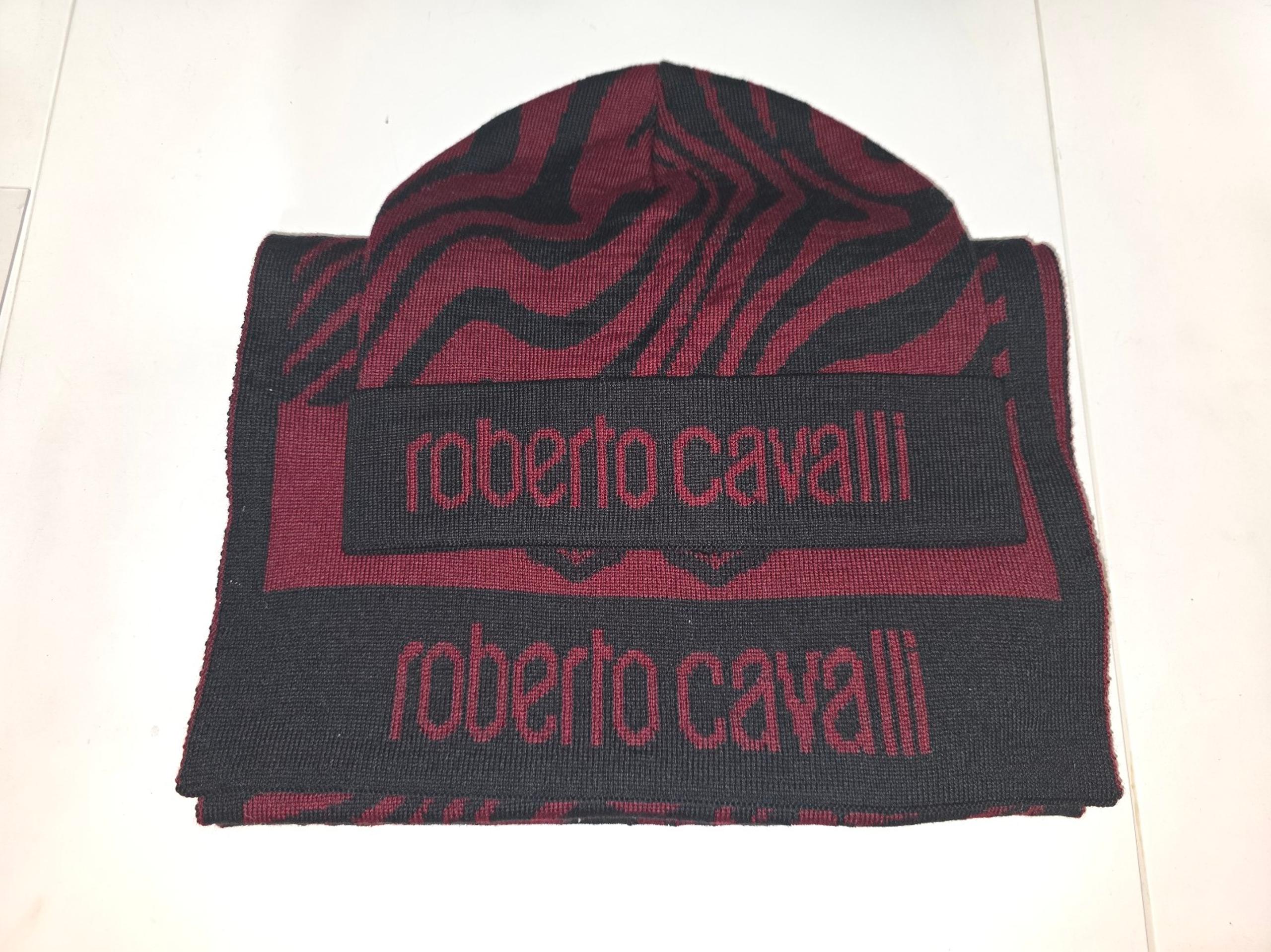 Roberto Cavalli Beanie and Scarf Set