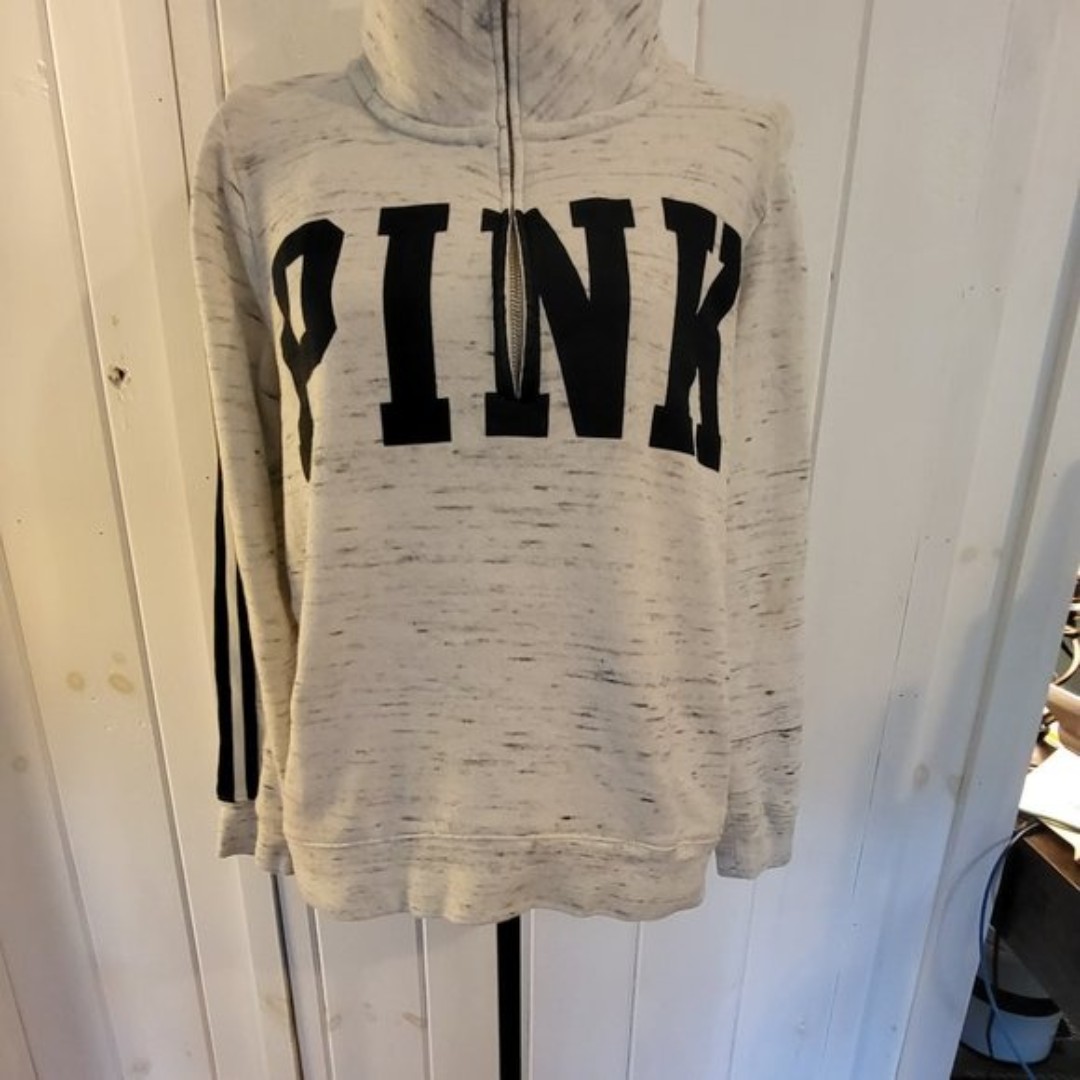 Cream and Black Logo Pullover Sweatshirt/Hoodie Size M