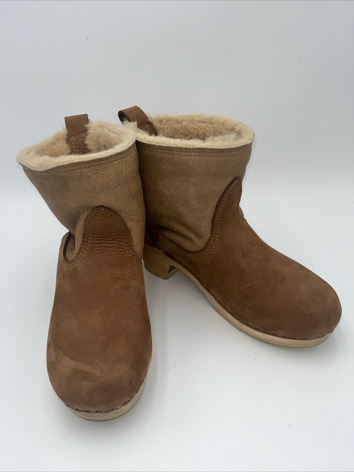 No 6 Boots 39 Brown - Pull On Shearling Clog Boot