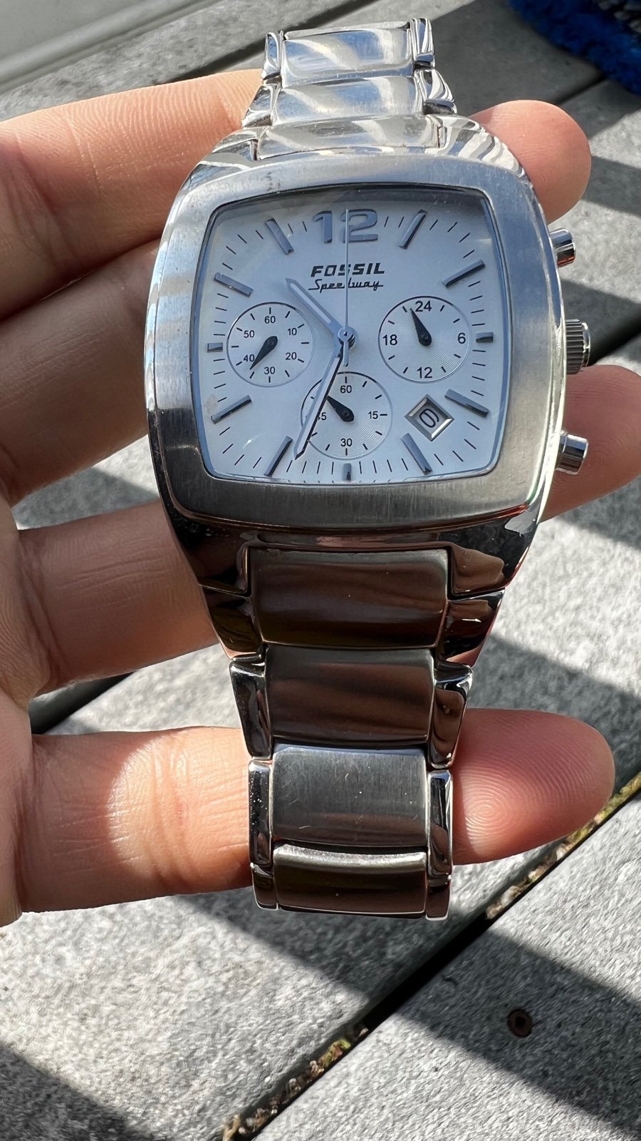 Fossil speedway calendar watch
