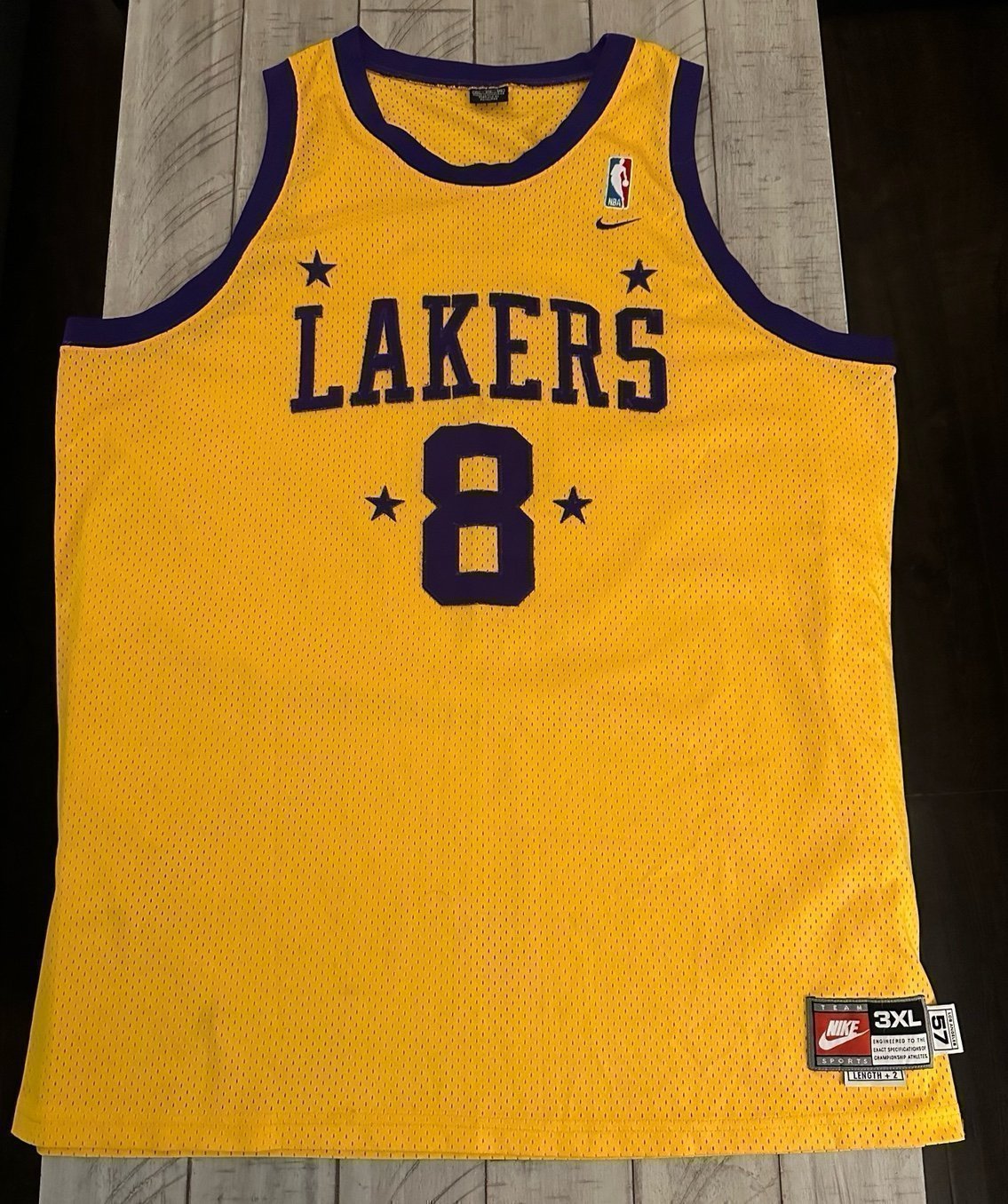 KOBE BRYANT #8 REWIND 1957 LOS ANGELES LAKERS NIKE SWINGMAN JERSEY 3XL