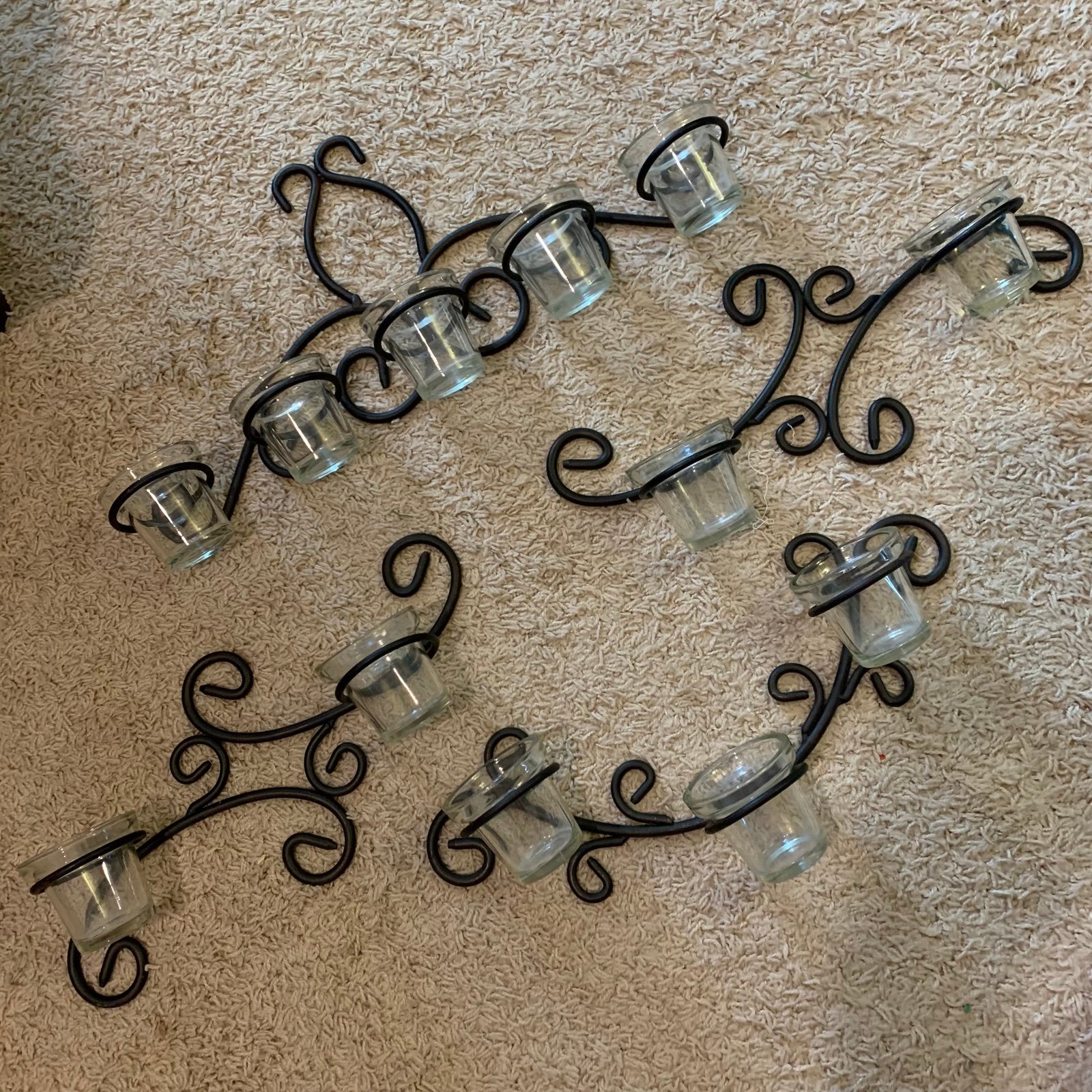 Large iron candle holder wall display statement piece