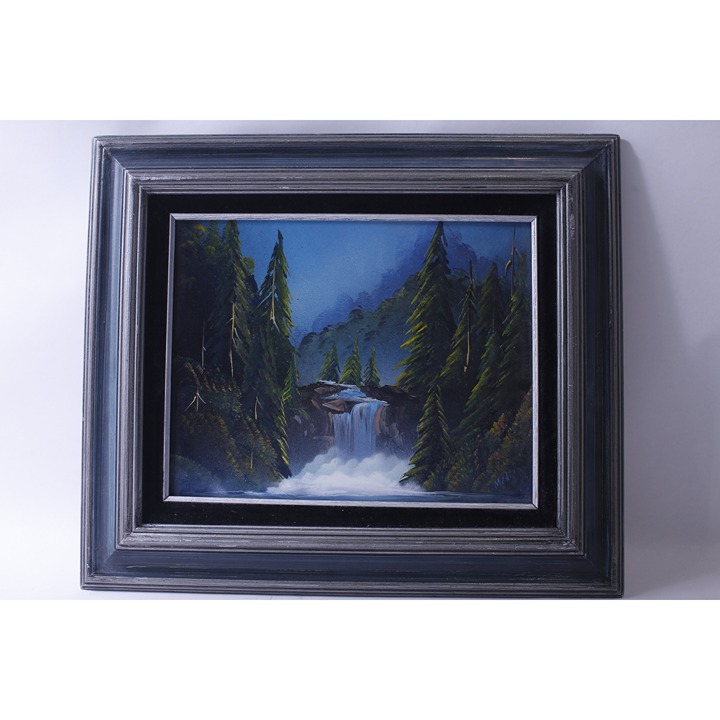 Gorgeous Original Painting, Airbrushed Scene, Forest, Framed, Vintage Oil or Acr