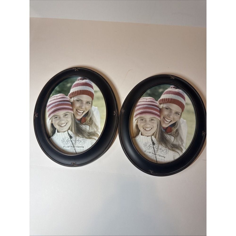 Picture Frame Vintage Look Brown Plastic Green Tree Gallery 8x10 Photo Lot of 2
