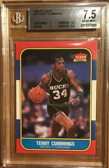 1986 Original Terry Cummings Beckett 7.5 Rookie NM Fleer RC Basketball Card