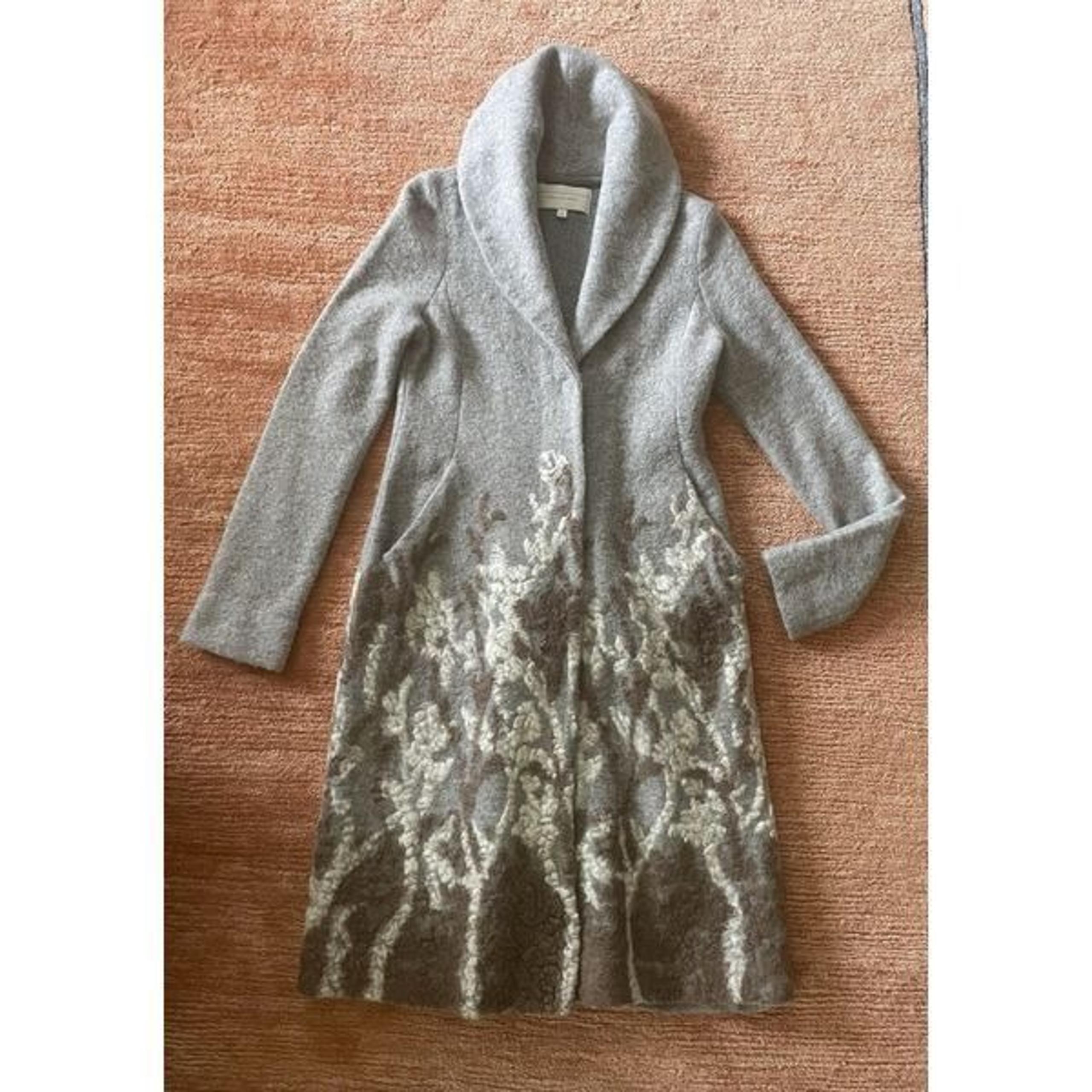 Anthropologie Angel of the North tree line Grey Wool Blend Women’s Coat Sweater