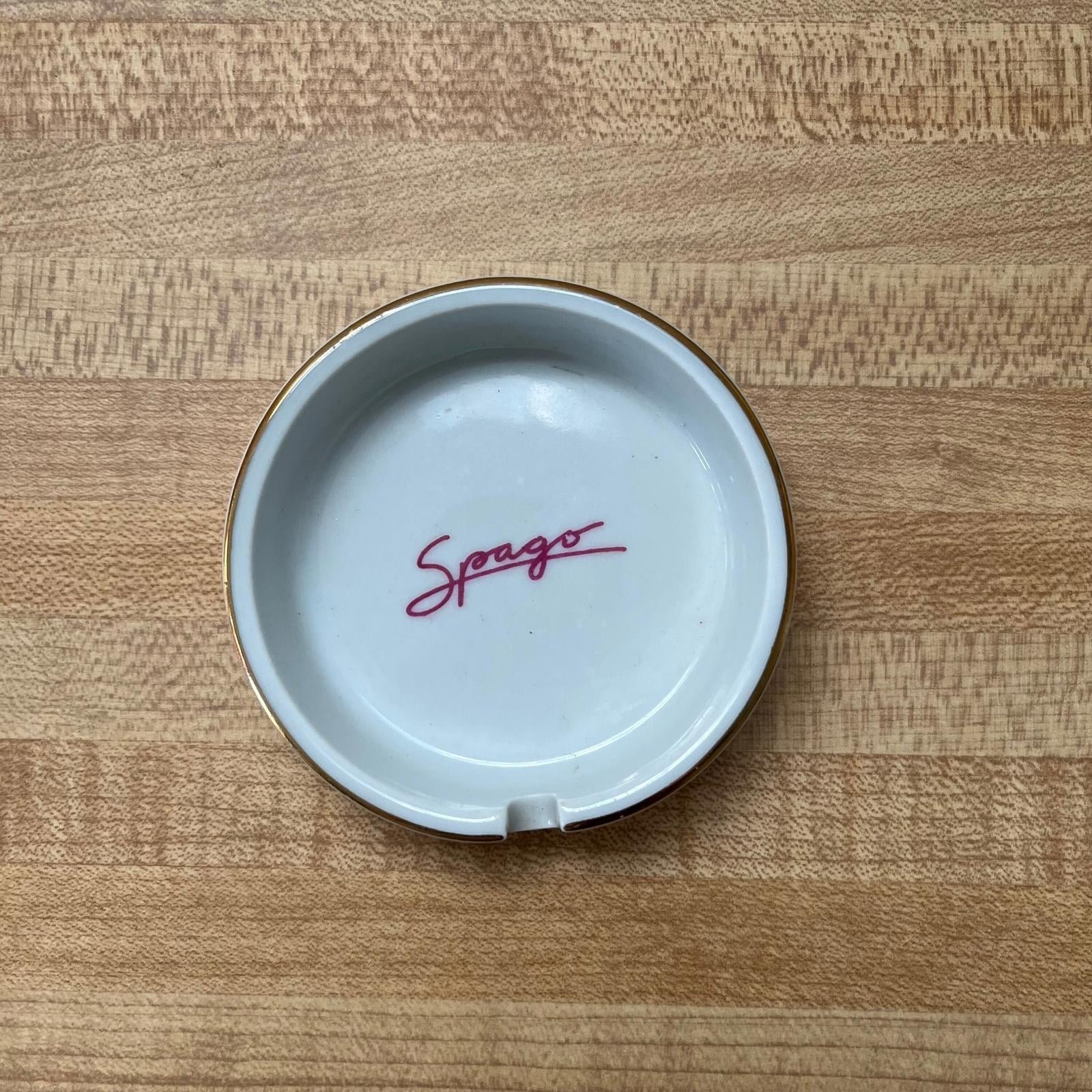 Vintage Spago Ceramic Ashtray - Retro Tobacciana - California Souvenir - Decor