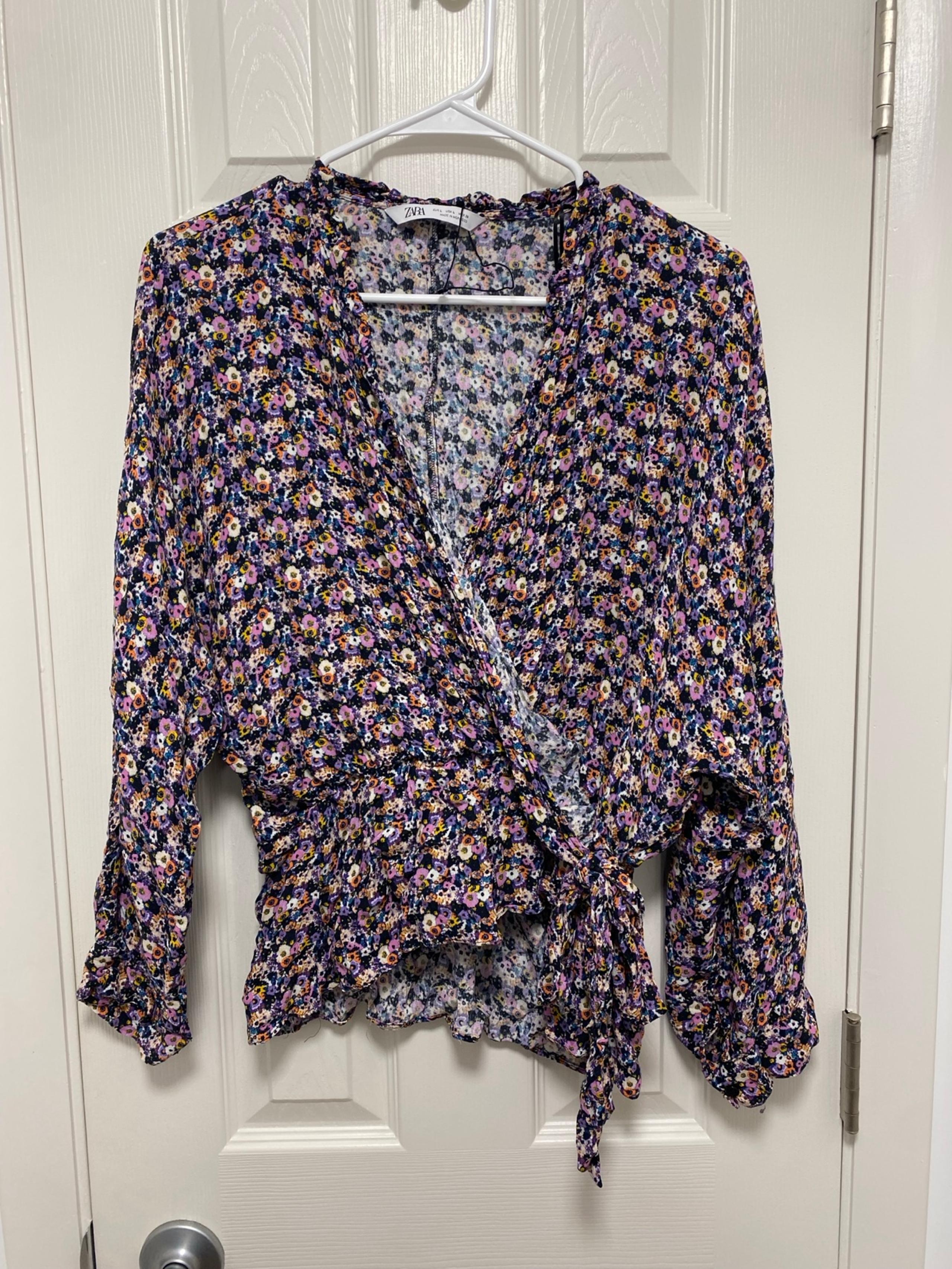 Zara Floral Wrap Top - Multicolor