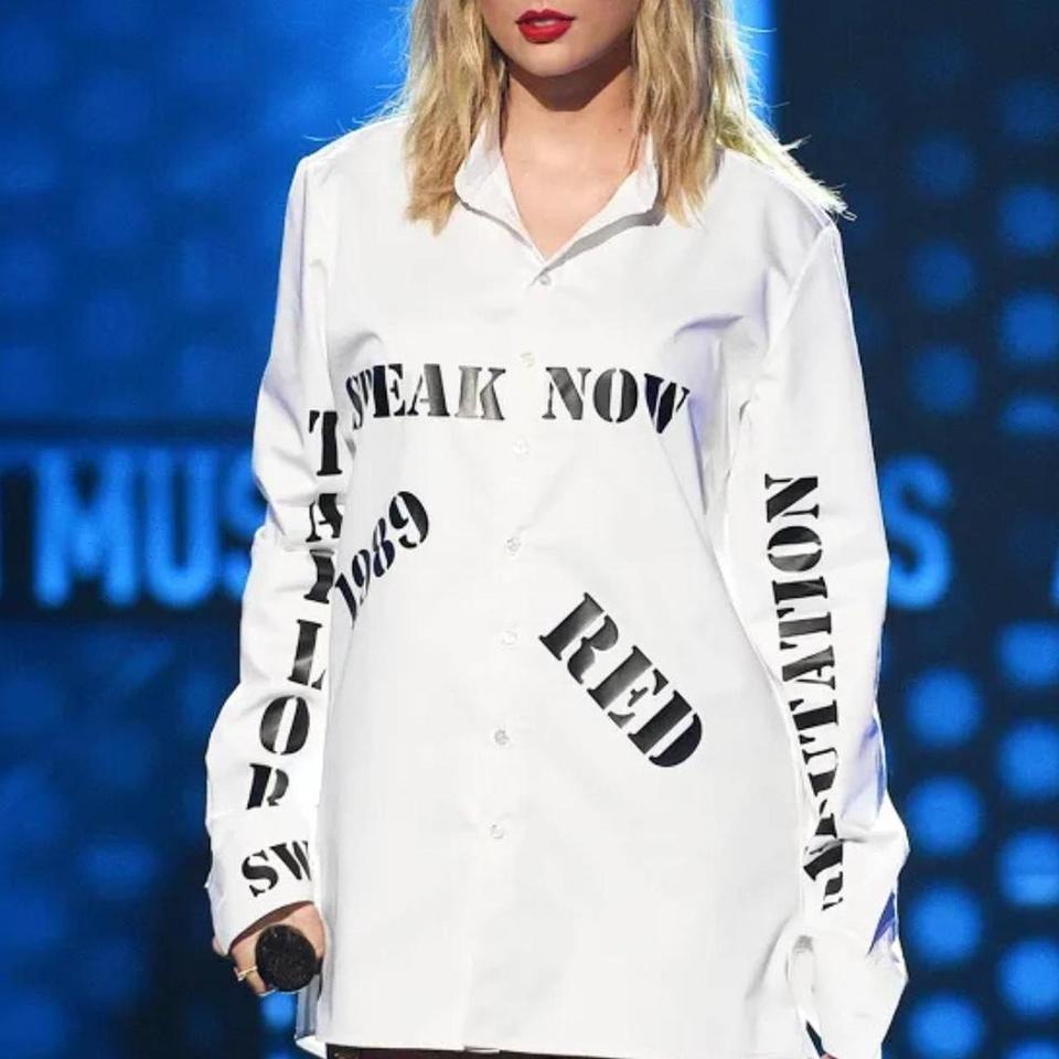 Taylor swift shirt AMA performance ERAs tour outfit inspired long button down