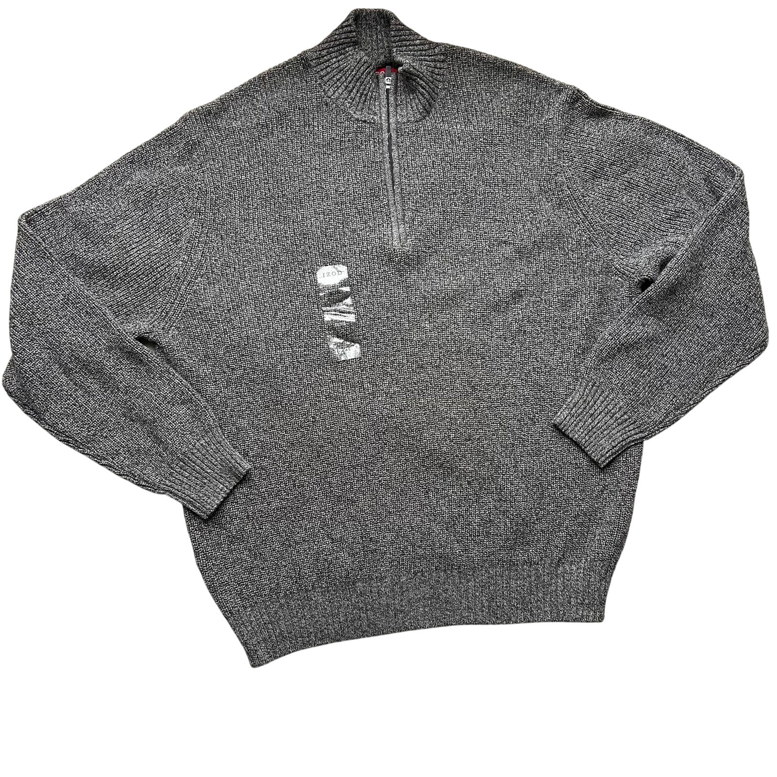 Izod Heather Grey Quarter Zip Sweater Size XXL