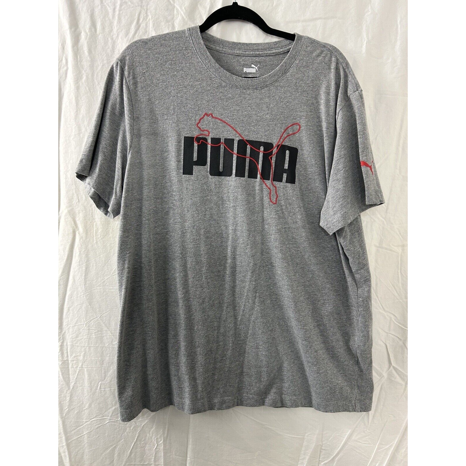 Puma Logo Spell Out Tshirt Vintage 90s Retro Sportswear Grey VTG Size XL