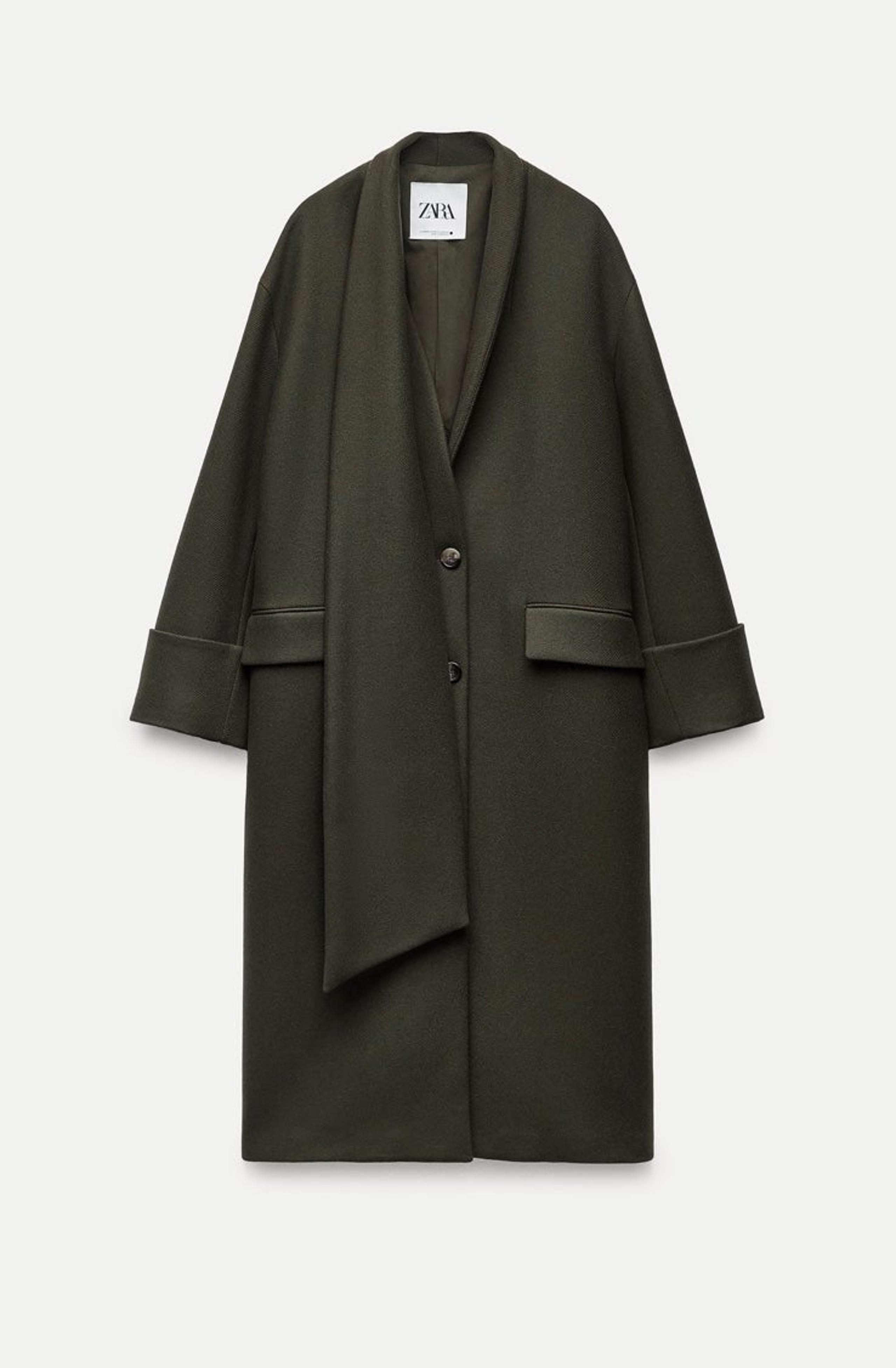 ZARA MANTECO WOOL SCARF COAT ZW COLLECTION