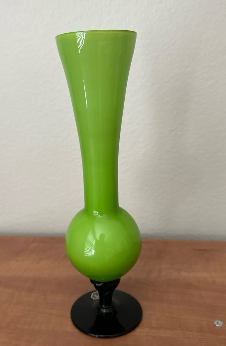 Mid Century Modern Lime Green Vase