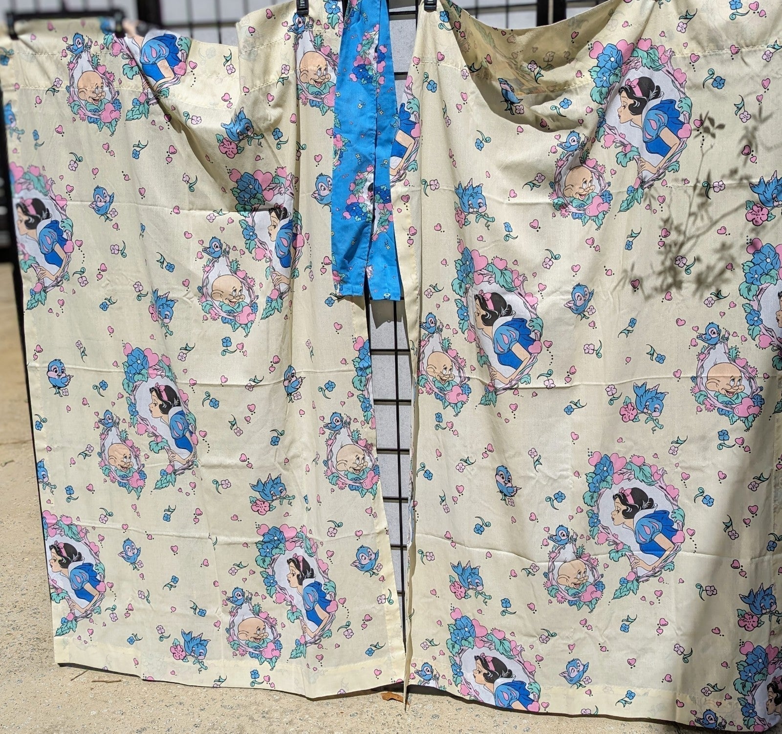Vintage 90's Disney Snow White Curtain Panels and Tiebacks
