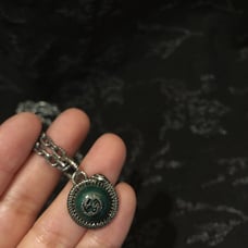 Fine silver malachite green necklace