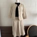 COLIENU Beige Jacket and Fluffy Skirt Set