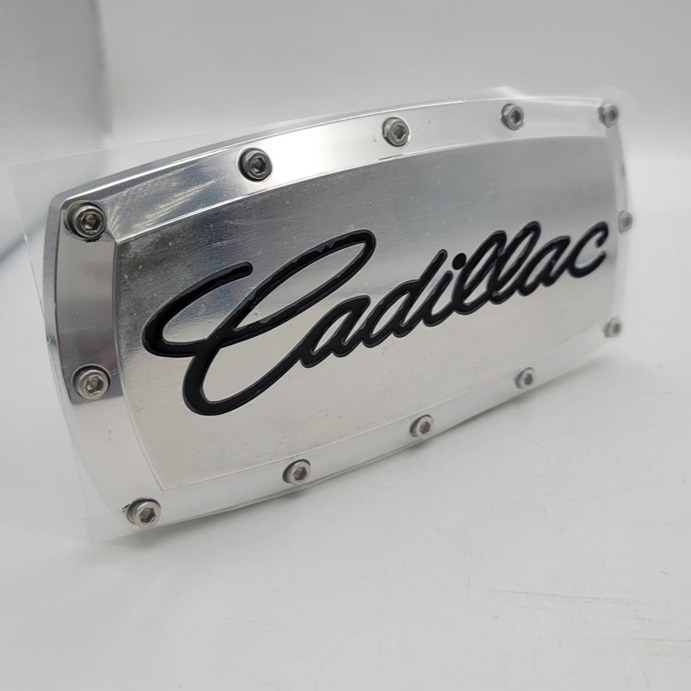 New Cadillac Chrome Hitch Cover Plug Cap 2 Trailer Receiver Engraved Billet