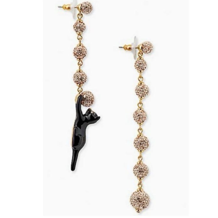 98 Kate Spade House Cat Pave Linear Earring