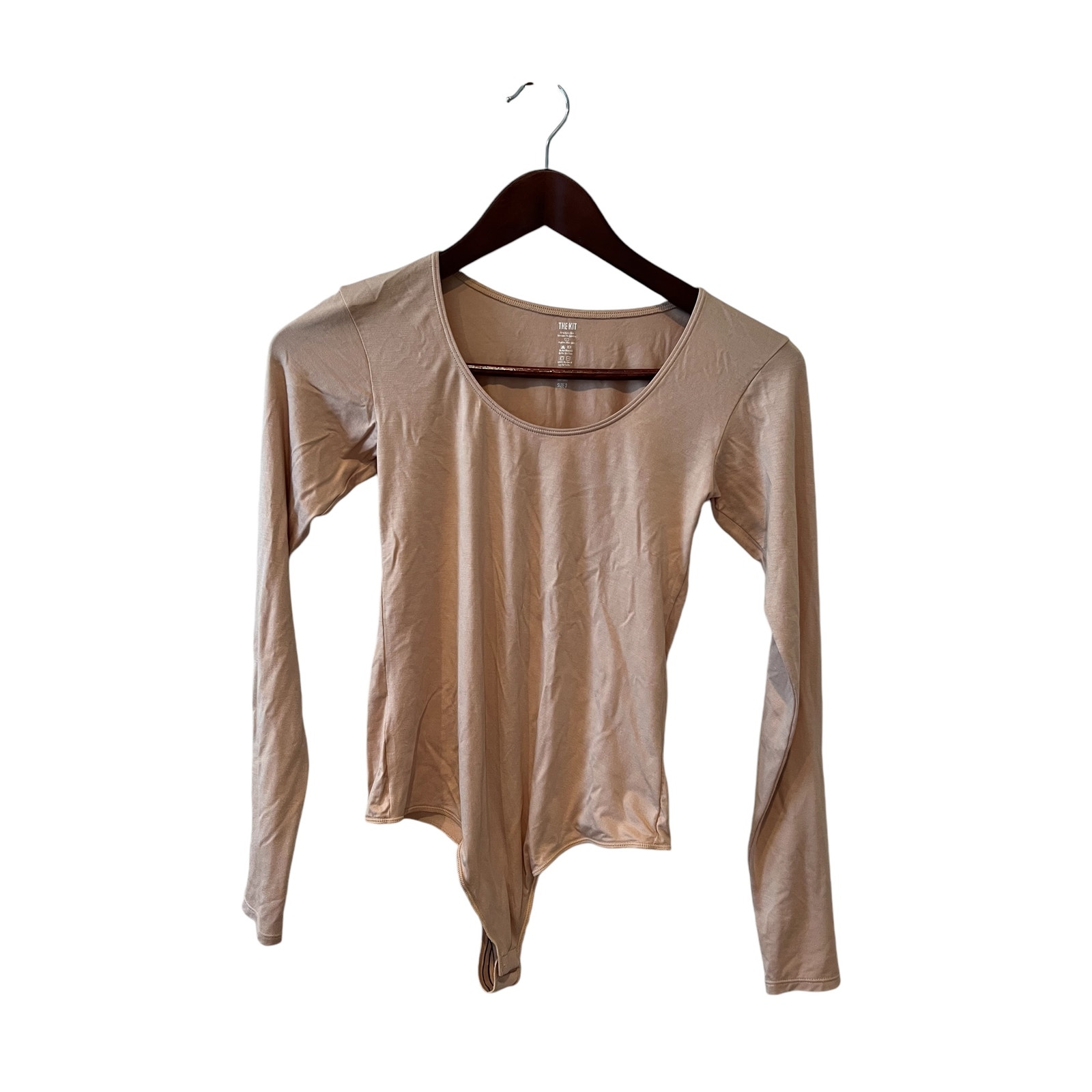 The Kit Undergarments Long Sleeve Bodysuit Beige