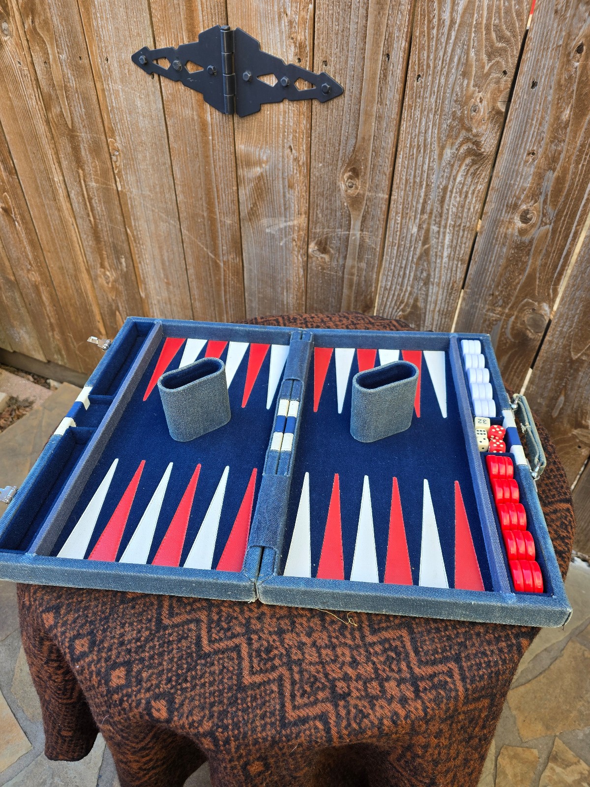 Backgammon board Denim like fabric