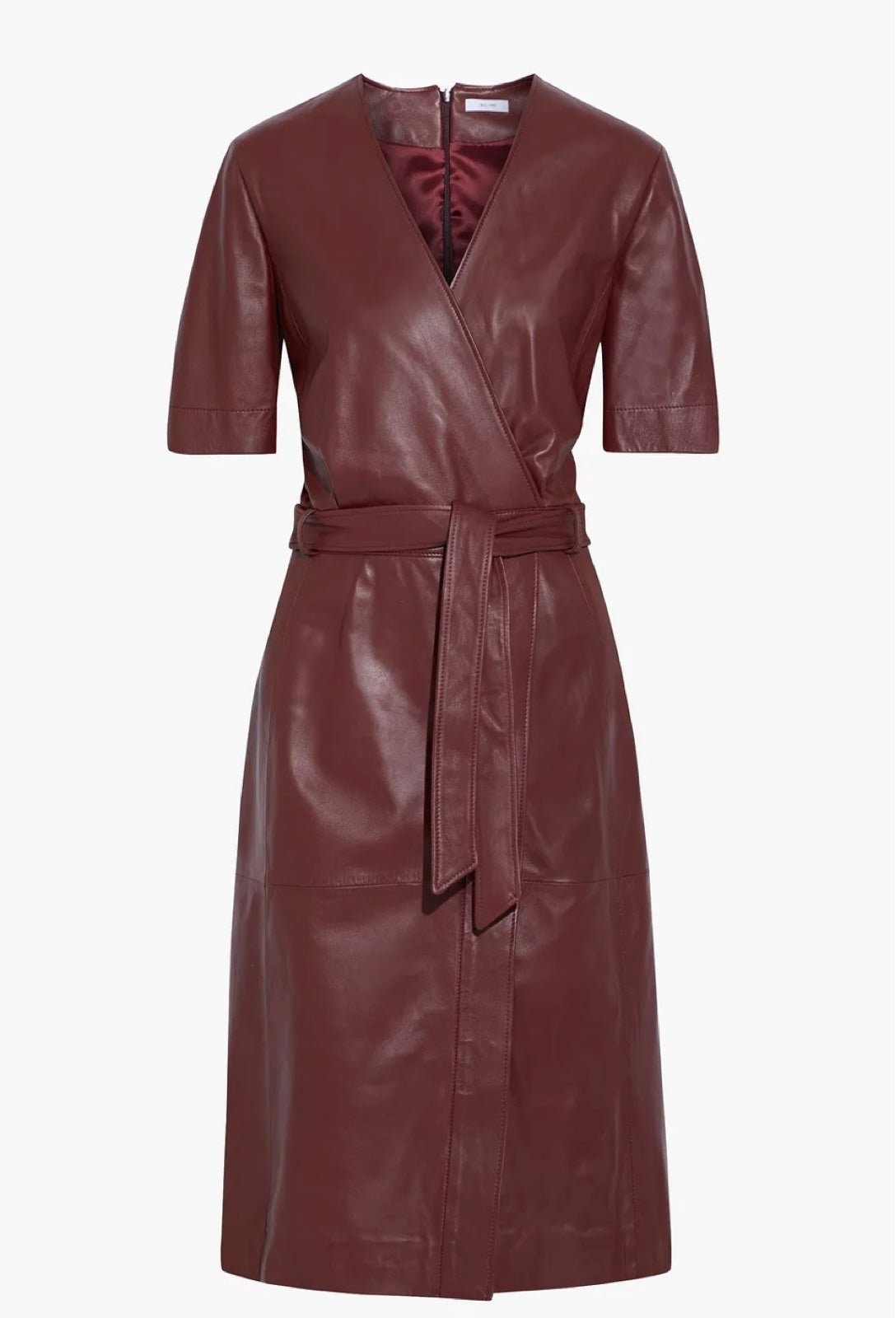 IRIS & INK Blaise wrap-effect REAL leather midi dress !!!